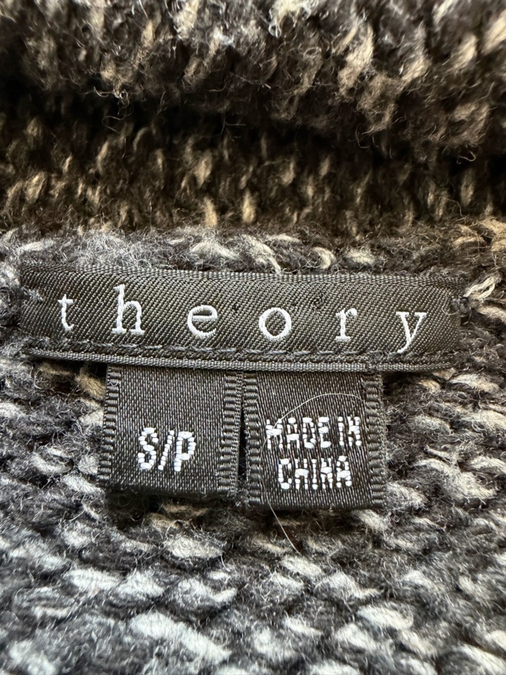 Theory Marled Knit Cardigan Short Sleeve Gray Cozy Lagenlook S/P - Picture 4 of 10
